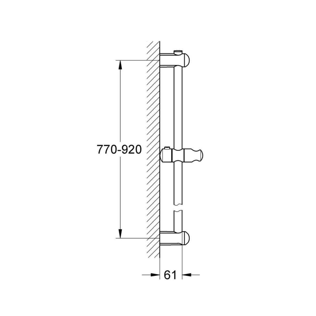 Barre de douche 900 mm Euphoria Chromé 27500000