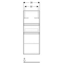 Colonne mi-haute H105 Geberit Renova Plan 2 portes 1 tiroir Noyer Carya