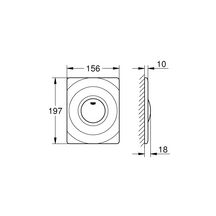 Plaque de commande WC SURF, pour robinet de chasse encastré, montage vertical, 156 x 197 mm, en ABS, chromé Réf. 37063000