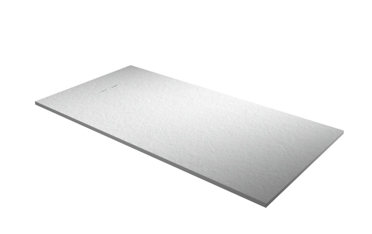 Receveur de douche Alma Slate 100 Blanco (140 X 100). Bonde  Standard Line. Grille Akron.  Découpe Sur-Mesure. Réf : 53039031