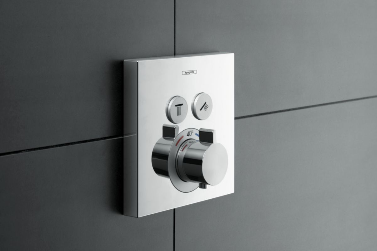 Set de finition pour mitigeur thermostatique ShowerSelect encastré avec 2 sorties réf. 15763000