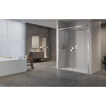 Paroi de douche Opera 2A 149 ext. 149 - 153 cm en verre trempé transparent chromé Réf. OPE2A149-1K