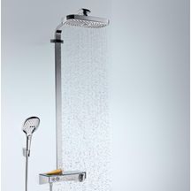 Showerpipe Raindance Select E300 2 jets blanc chromé réf. 27126400