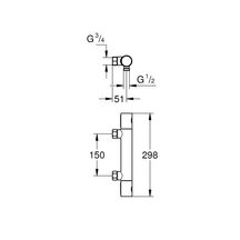 Mitigeur thermostatique Douche Grohtherm 800 Cosmopolitan chromé Réf. 34767000