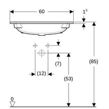 Lavabo slim Geberit iCon 60 cm sans trop plein et avec trou de robinetterie