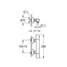 Mitigeur thermostatique douche Grohtherm 1000 Cosmopolitan réf. 34065DC2