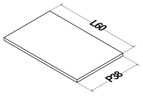 Plan Alterna Plénitude pour meuble sous vasque L60cm P38cm Vert forêt