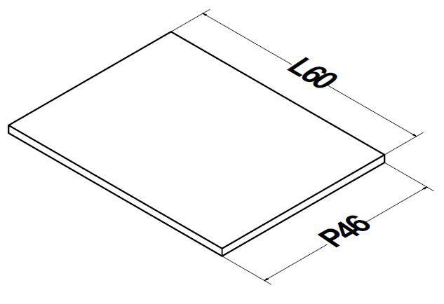 Plan Alterna Plénitude pour meuble sous vasque L60cm P46cm Chêne raphia