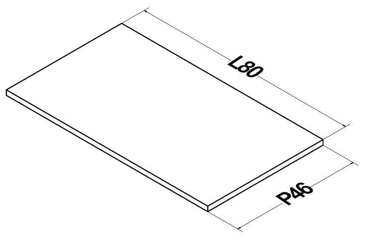 Plan Alterna Plénitude pour meuble sous vasque L80cm P46cm Vert forêt