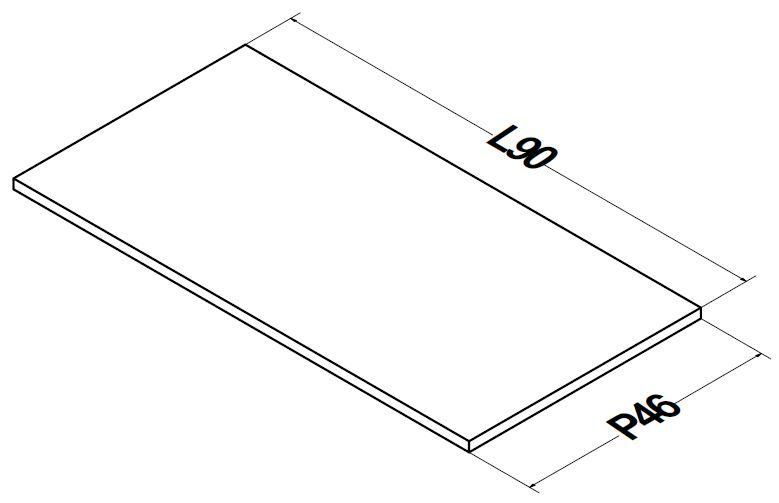 Plan Alterna Plénitude pour meuble sous vasque L90cm P46cm Vert forêt