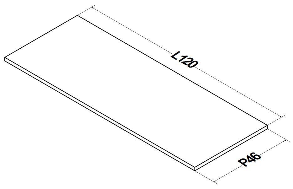 Plan Alterna Plénitude pour meuble sous vasque L120cm P46cm Blanc mat