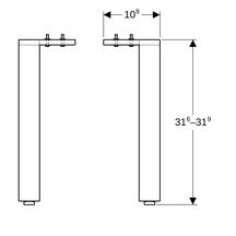 Pieds Acanto réglables en hauteur - hauteur 31,6 cm - chromé brillant - contient 2 pieds Réf. 500.657.00.2