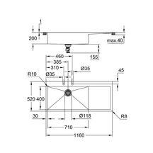 Evier en acier inoxydable K1000 Inox GROHE 31581SD1