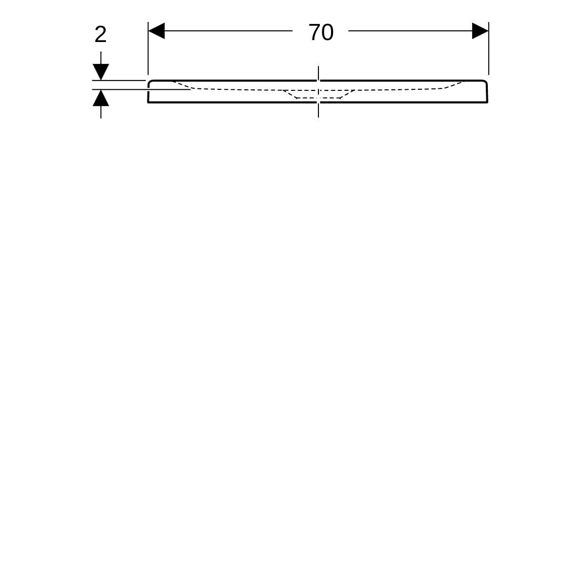 Receveur RENOVA céramique 90 x 70 ultra-plat à poser/à encastrer avec traitement antigliss émaillé 4 côtés traitement antigliss PN 12 de série pour bonde siphoïde de 90 Réf. 00723800000AG3