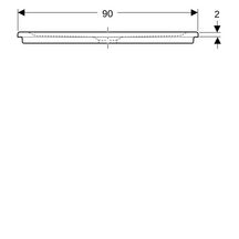 Receveur RENOVA céramique 90 x 90 ultra-plat à encastrer bords amincis 4 côtés PN 12 de série pour bonde siphoïde de 90 Réf. 00734800000AG3