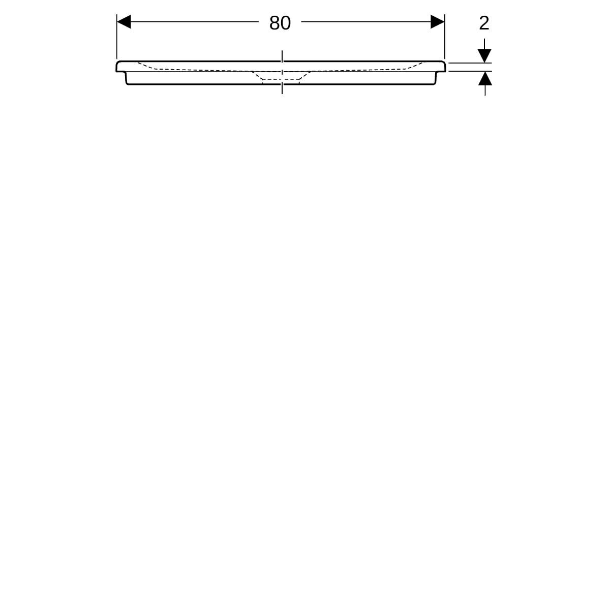 Receveur RENOVA céramique 120 x 80 ultra-plat à encastrer émaillé 4 côtés PN 12 de série pour bonde siphoïde de 90 Réf. 00737800000AG3