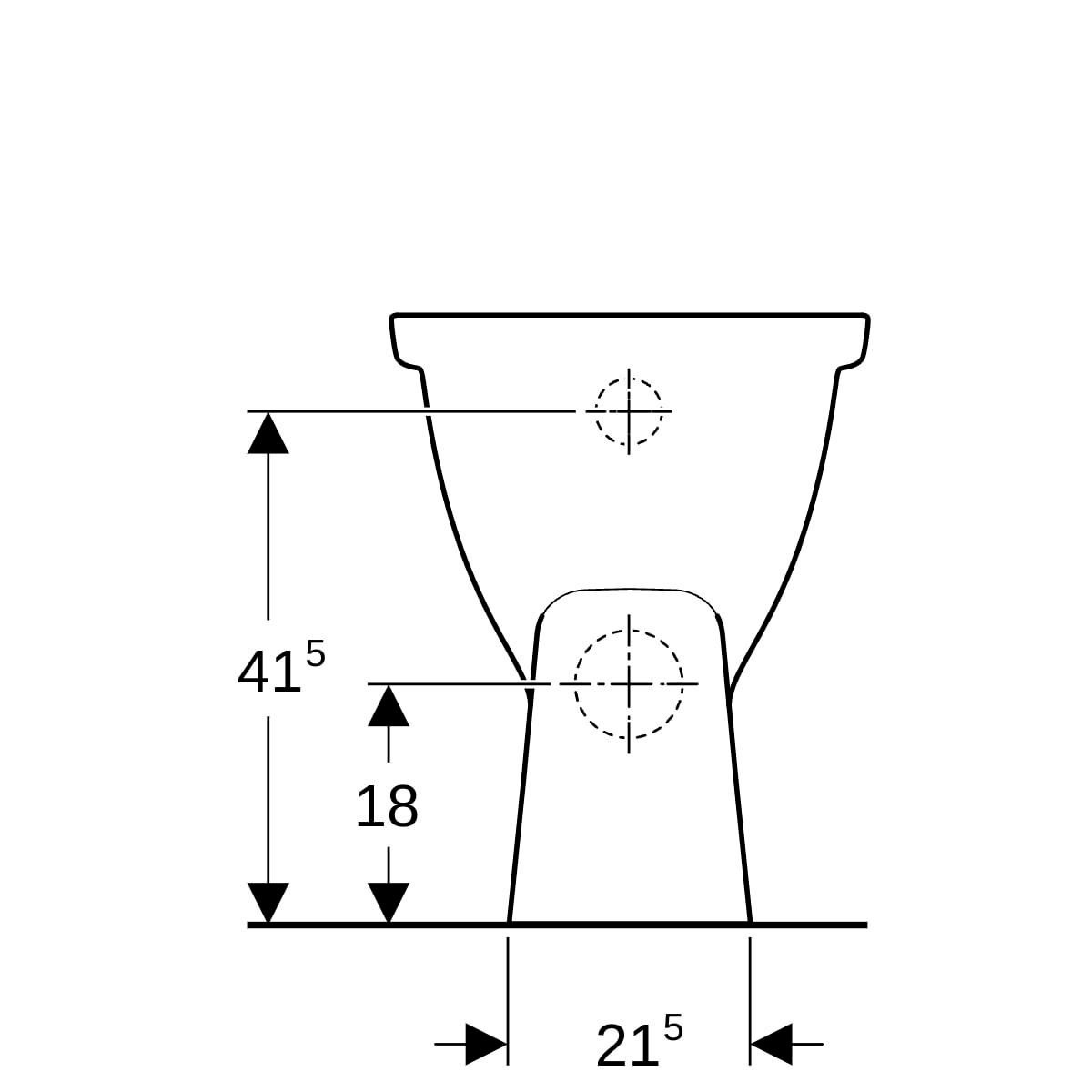 Cuvette PUBLICA indépendante surélevée à fond creux blanc sortie horizontale avec trous d'abattant blanc réf. 315500000