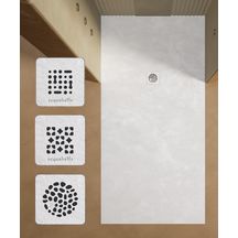 Receveur de douche BASE LUX SLATE 80 cm BLANCO (100x80) bonde standard grille akron possible rebord découpe sur-mesure Réf : 53032716