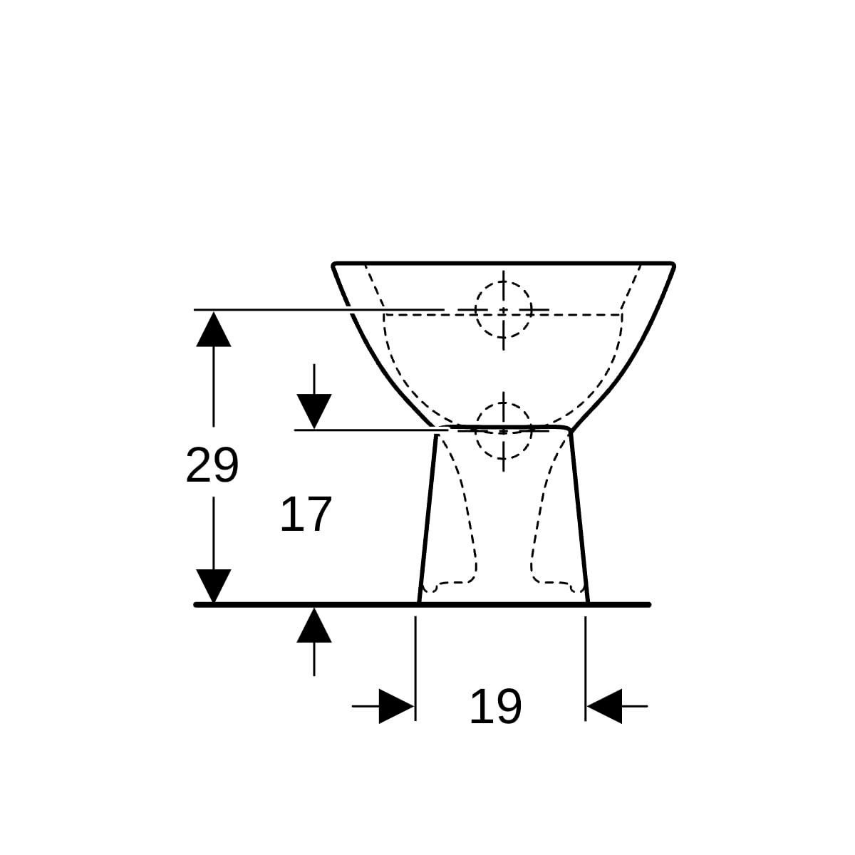 wc au sol geberit bambini pour enfants, cuvette de wc à fond creux Réf. 500.916.00.1