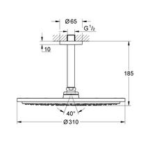 Ensemble douche de tête et bras plafonnier 142 mm, 1 jet Rainshower Cosmopolitan 310 Chromé Réf : 26067000