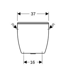 Réservoir Bastia, équipé mécanisme silencieux GEBERIT classe acoustique 1, double-chasse 3 L/6 L à bouton poussoir chromé Réf. 00382510000640