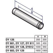 Rallonge concentrique Alu/PPS diamètre 80 / 125 mm longueur 1000 mm DY128 réf. 84887528