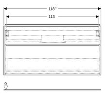 Meuble sous lavabo 120 cm 1 cuve Geberit iCon 2 tiroirs Blanc mat