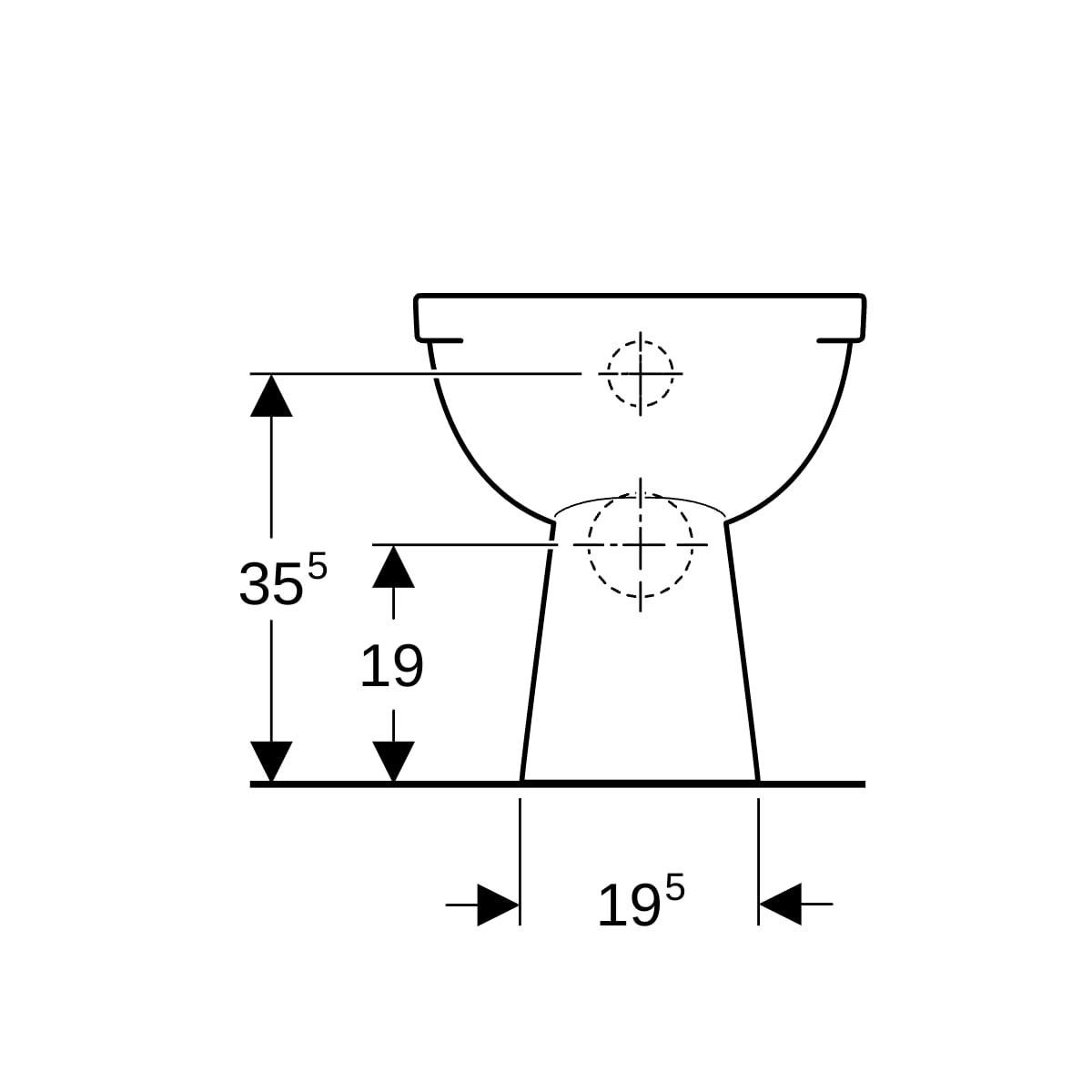 Cuvette indépendante PUBLICA sortie horizontale réf. 309000000