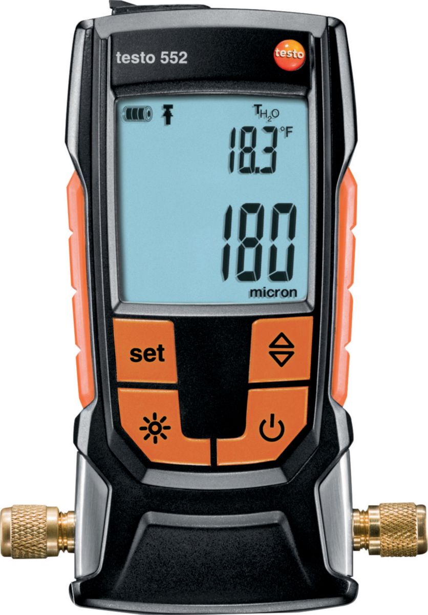 Vacuomètre Digital Testo 552 avec Bluetooth et deux piles AA Réf. 0560 5522