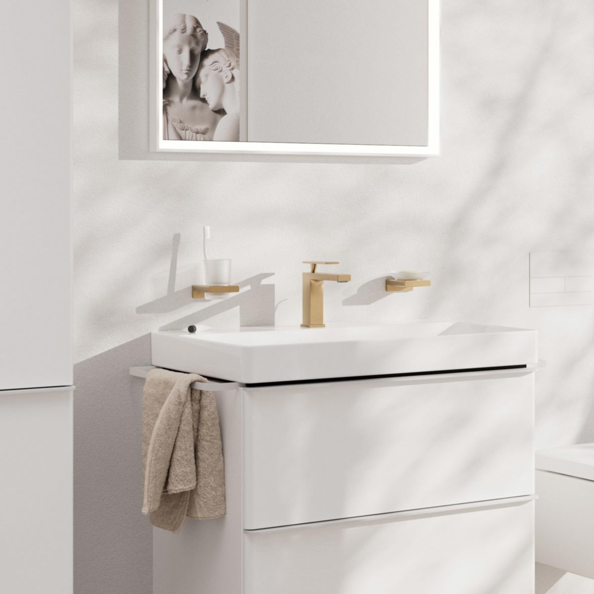 Mitigeur lavabo 110 Tecturis E  CoolStart avec tirette et vidage Bronze brossé Réf. 73014140