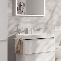 Mitigeur lavabo 110 Tecturis E  CoolStart sans tirette ni vidage Blanc mat Réf. 73012700