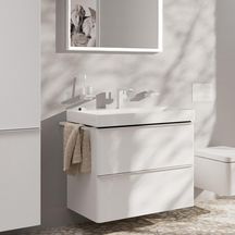 Mitigeur lavabo 110 Tecturis E  Fine CoolStart sans tirette ni vidage Blanc mat Réf. 73021700