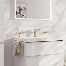 Mitigeur lavabo 150 Tecturis E Fine CoolStart sans tirette ni vidage Bronze brossé Réf. 73041140