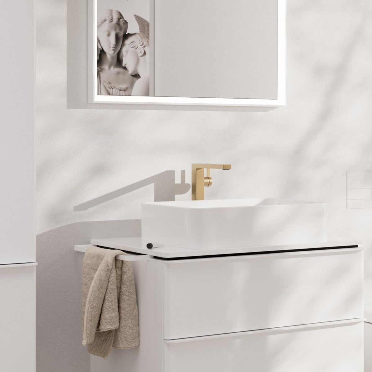 Mitigeur lavabo 240 Tecturis E Fine CoolStart, bonde Push-Open Bronze brossé Réf. 73070140