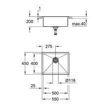 Évier en acier inoxydable K700 Inox GROHE 31726SD0