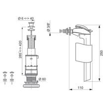 Mécanisme complet Altech NF PREMIO+ à tirette réglage rapide + robinet flotteur silencieux NF embout laiton