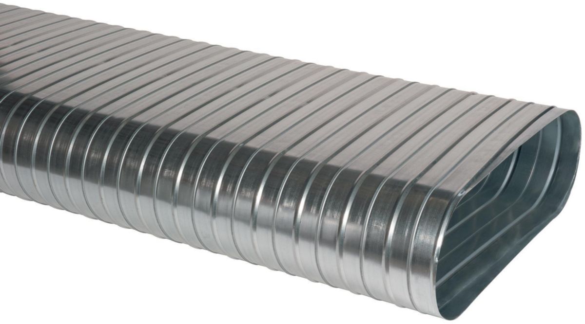 Conduit spiralé rigide oblong galvanisé CSRO de 3 mètres - Longueur 410 mm x Hauteur 165 mm 11064394