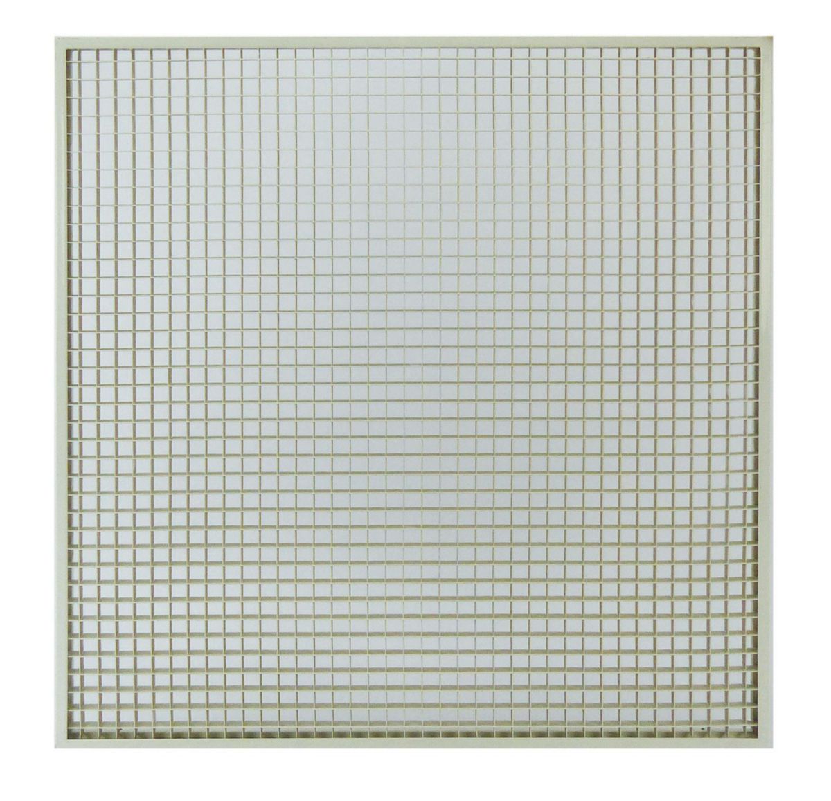 Grille de reprise en aluminium à maille carrée 595 x 595 mm avec filtre et plénum piquage axial diamètre 200 mm Réf. 529336