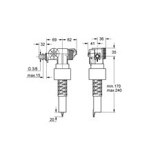 Robinet flotteur alimentation latérale réf. 37502000