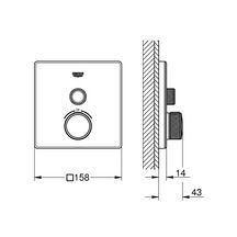 Thermostatique pour installation encastrée 1 sortie Grohtherm SmartControl Blanc 29153LS0