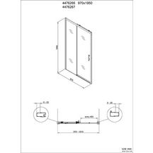 Paroi de douche Alterna Concerto Access sans seuil coulissante 2 vantaux profilés noir mat 100 cm verre transparent