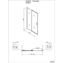 Paroi de douche Alterna Concerto Access sans seuil coulissante 2 vantaux profilés noir mat 120 cm verre transparent