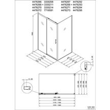 Paroi de douche Alterna Concerto Access sans seuil coulissante 2 vantaux profilés noir mat 120 cm verre transparent