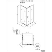 Paroi de douche Alterna Concerto Access sans seuil angle coulissant profilés noir mat 70 cm verre transparent