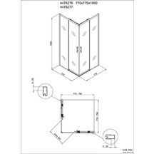 Paroi de douche Alterna Concerto Access sans seuil angle coulissant profilés noir mat 80 cm verre transparent