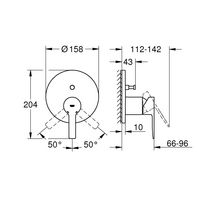 Mitigeur mécanique 2 sorties avec inverseur Lineare Chromé 24064001