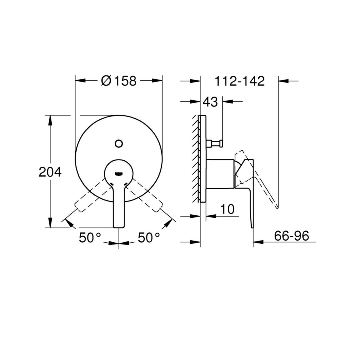 Mitigeur mécanique 2 sorties avec inverseur Lineare Chromé 24064001