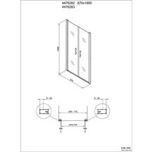 Paroi de douche Alterna Concerto Access sans seuil portes battantes profilés argent brillant 70 cm verre transparent