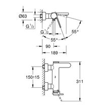 Mitigeur monocommande Bain/Douche GROHE Plus Supersteel Réf. 33553DC3