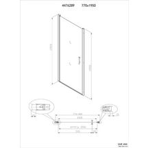 Paroi de douche Alterna Concerto Access sans seuil pivotante ouverture totale profilés noir mat 80 cm verre transparent